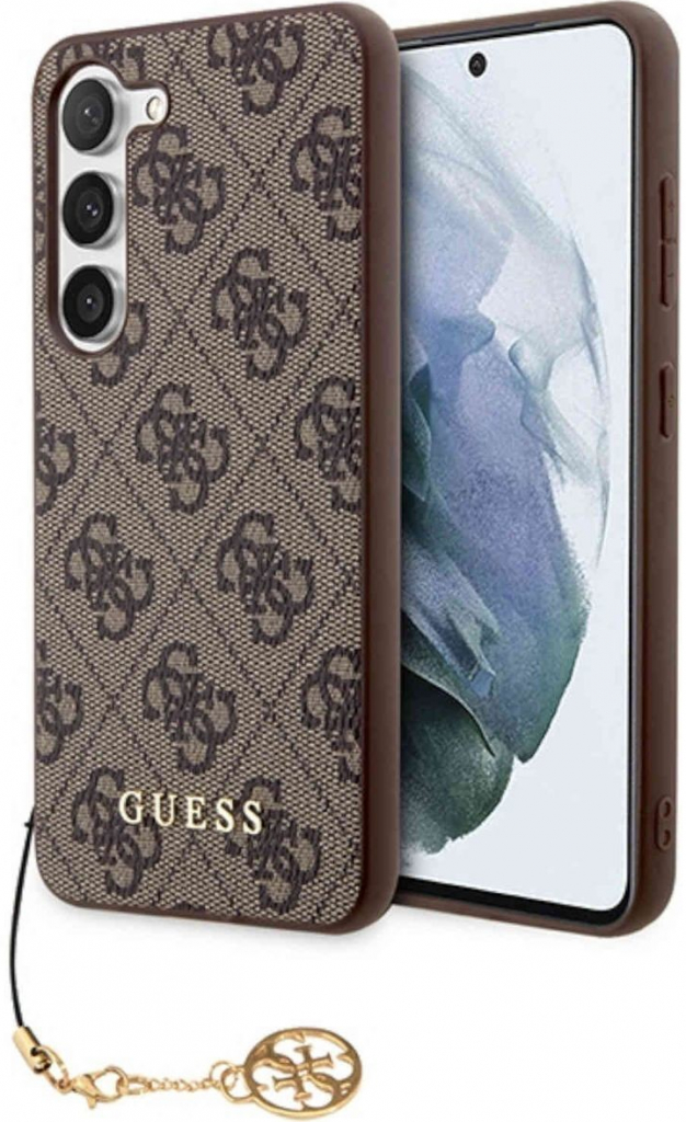 Pouzdro Guess 4G Charms Samsung Galaxy S23+ hnědé