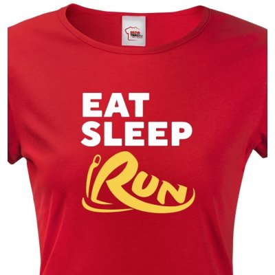 Dámské tričko Eat sleep run Červená