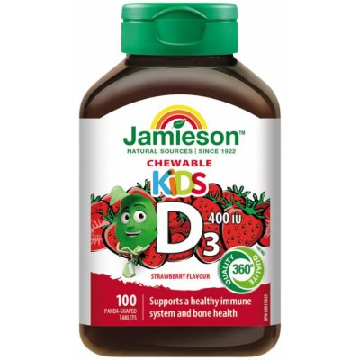 Jamieson Vitamín D3 Kids Jahoda 100 tablet – Hledejceny.cz