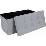 SONGMICS Úložný sedací box čalouněný skládací 76x38 cm šedý – Zboží Dáma