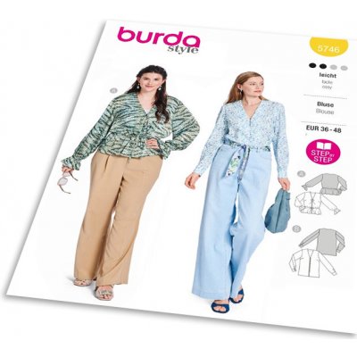 Střih Burda 5746 - Propínací halenka, halenka se stahováním v pase – Hledejceny.cz