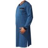 Pánské pyžamo noční košile dlouhý rukáv s čepičkou modrá