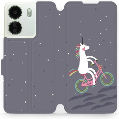 Mobiwear Flip Xiaomi Redmi 13C - V024P Jednorožec na kole – Zboží Mobilmania