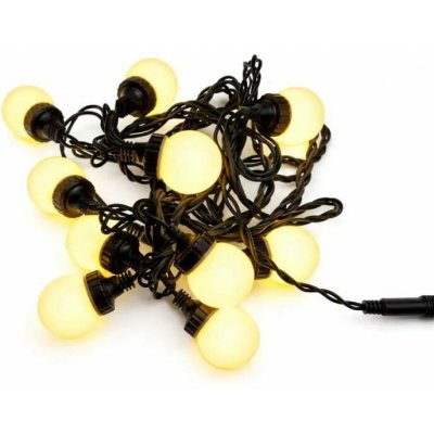 DECOLED Easy Fix LED party osvětlení, 5 m, venkovní, 10 kouliček, 70 teple bílých diod, černý kabel, IP67, prodlužovací – Hledejceny.cz