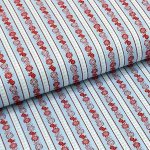 Bavlněné plátno P0462 světle modré, květinový vzor a pruhy, š.140 – Hledejceny.cz