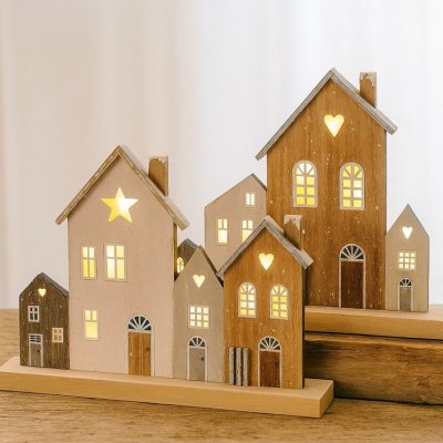 Boltze Světelné domky Domy 2 druhy Barva: Hnědá – Sleviste.cz