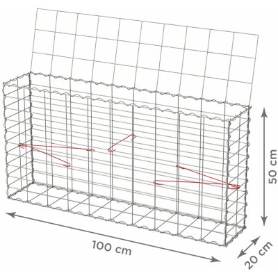 Gabionový koš bez víka: 100 x 20 x 50cm - oko sítě 10x5cm – Hledejceny.cz