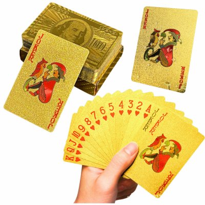 Lean Toys Zlaté plastové hrací karty, 54 karet – Zbozi.Blesk.cz