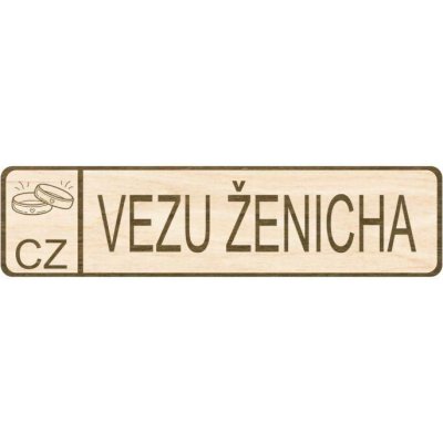 Svatební SPZ - VEZU ŽENICHA – Zboží Dáma