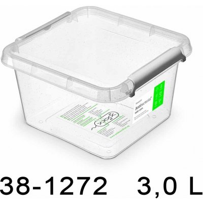 Orplast Úložný box NANOBOX 3,0 L čtverec antibakteriální s nanostříbrem 38-1272
