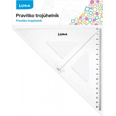 LUMA trading s.r.o. pravítko trojúhelník s ryskou, transparentní 662035 – Zboží Živě