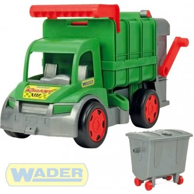 Wader Auto funkční Gigant popeláři 65 cm zelený set s kontejnerem plast