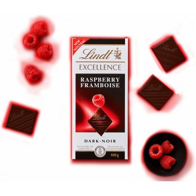 Lindt Excellence Raspberry Intense 100 g – Zboží Dáma