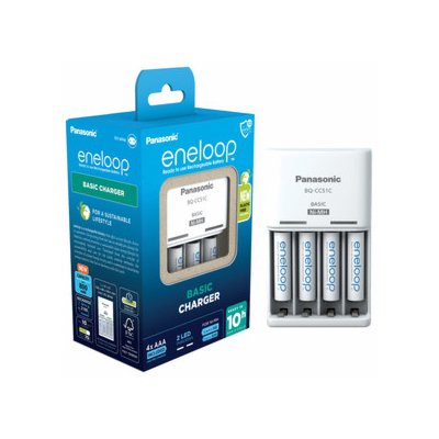 Panasonic Eneloop Charger BQ-CC51 + 4x AAA K-KJ51MCD04E – Hledejceny.cz