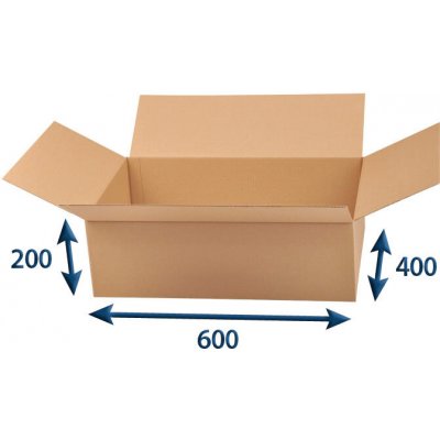Eobaly.cz Kartonová krabice 3VVL klopová 600 x 400 x 200 mm 25 ks – Zboží Živě