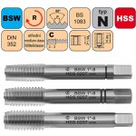 NÁSTROJE CZ Závitník sadový BSW 7/8"-9 SD střední HSS DIN 352 - CZZ0207-BSW-7/8"-9-SD – Zboží Mobilmania