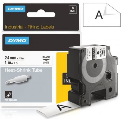 Páska Dymo Rhino bužírky, 24mm (1805443) bílá, černý tisk, 1,5m – Zboží Živě