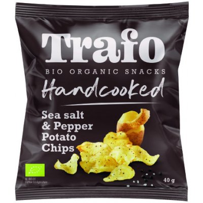 TRAFO Bio Kotlíkové brambůrky s mořskou solí a pepřem 40 g – Zboží Dáma