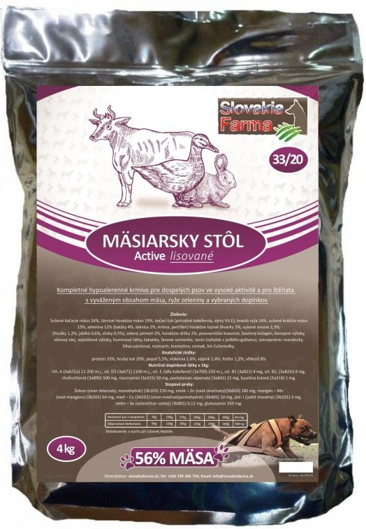 Slovakia Farma Mäsiarsky stôl 33/20 lisované hypoalergenní 4 kg