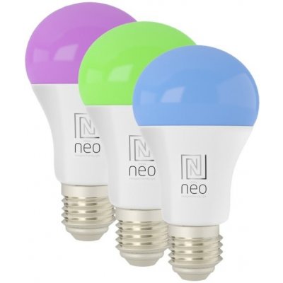 IMMAX NEO LITE SMART sada 3x žárovka LED E27 9W RGB+CCT barevná a bílá, stmívatelná, Wi-Fi, TUYA – Zboží Mobilmania