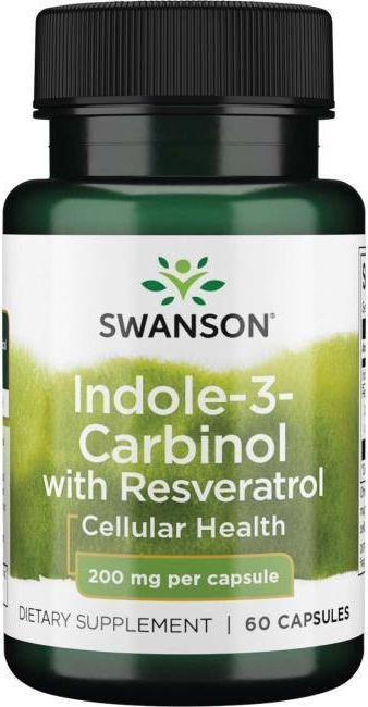 Swanson Indole-3-Carbinol with Resveratrol 200 mg 60 kapslí