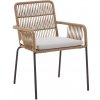 Zahradní židle a křeslo Kave Home Samanta Béžová pletená zahradní židle