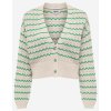 Dámský svetr a pulovr ONLY dámský pruhovaný kardigan Asa Zeleno béžový