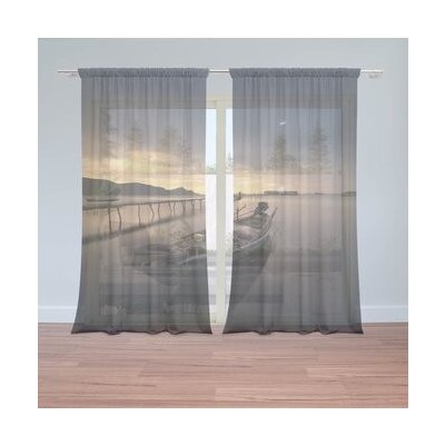 Sablio Záclony Loďka na jezeře 2: 2ks 150x250cm – Hledejceny.cz