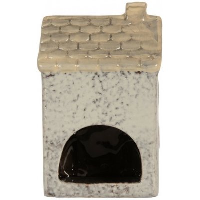Šedý keramický domek na čajovou svíčku Lamont - 9*8*15 cm - Clayre & Eef – Hledejceny.cz