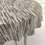 Biante Velký dekorační kulatý ubrus Leona LN-176 Hnědo-béžové proužky Ø 160 cm – Zboží Dáma