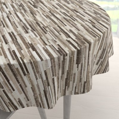 Biante Velký dekorační kulatý ubrus Leona LN-176 Hnědo-béžové proužky Ø 160 cm – Zboží Dáma