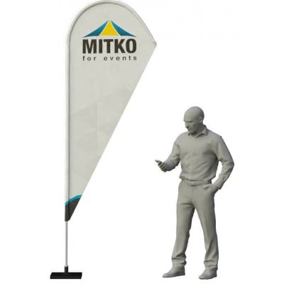 MITKO Reklamní vlajka Flyer M (90x235 cm) s hliníkovým stožárem – Hřeb s ocelovým rotátorem ⌀ 20 mm – Hledejceny.cz