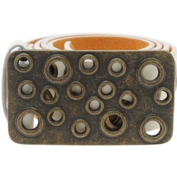 F.Rocks Gold Eyelet belt Mens White