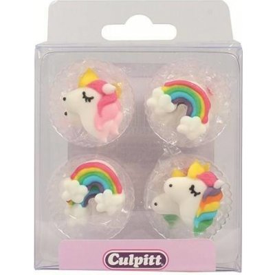 Cukrová dekorace - Duha a jednorožci - 12ks Culpitt – Sleviste.cz
