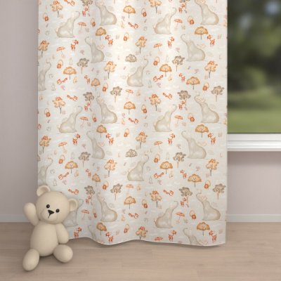 Biante Dětský bavlněný závěs Sandra SA-692 Slon a jeho kamarádi na světle šedobéžovém 150x190 cm – Hledejceny.cz