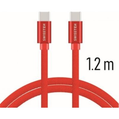 Swissten 71527206 USB-C/USB-C, 1,2m, červený – Zboží Mobilmania