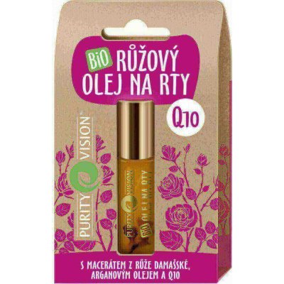 Purity Vision Růžový olej na rty s Q10 BIO 10 ml – Zboží Dáma