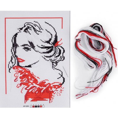 Sada vyšívání předloha jehla mouline žena – Hledejceny.cz