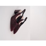 Epica dámské lodičky s páskem na patě bordové – Zboží Dáma