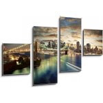 Obraz 4D čtyřdílný - 100 x 60 cm - Amazing New York cityscape - taken after sunset Úžasný panoráma města New York – Hledejceny.cz