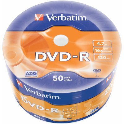Verbatim DVD-R 4,7GB 16x WRAP Bulk, 50ks (43788)