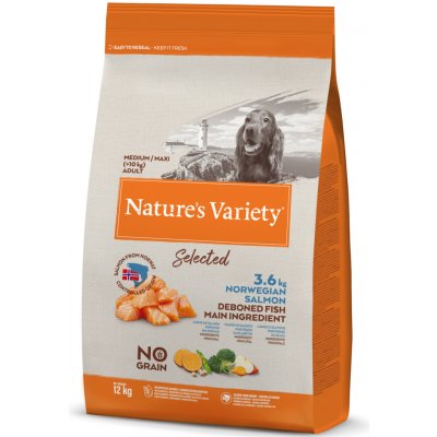 Nature's Variety selected pro střední psy s lososem 12 kg