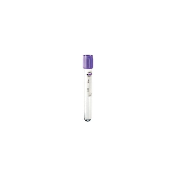  VACUTEST K2EDTA 6 ml, 100 × 13, fialová