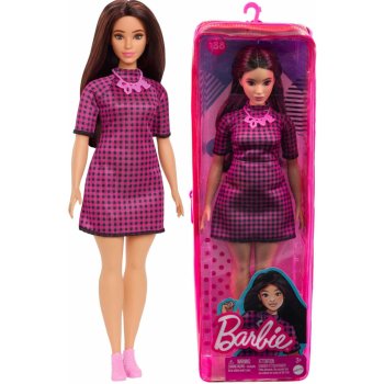 Barbie ModelkabČerno-Růžové Kostkované Šaty