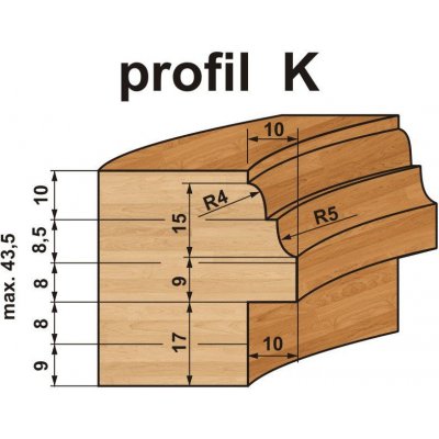 RH+ Sada fréz na okenní křídlo s VBD - Profil "K" - pro izolační dvojsklo - diterm – Zboží Mobilmania