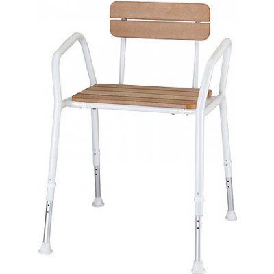 Sundo Dřevěná sprchová židle, široká, s držadly a opěradlem – Hledejceny.cz