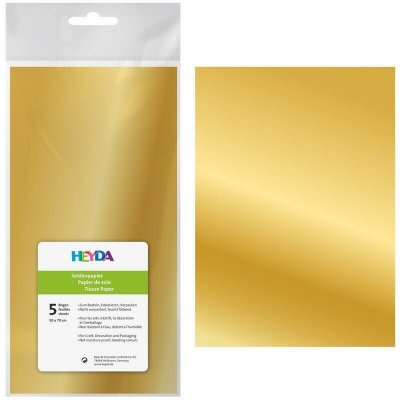 Heyda Hedvábný papír zlatý 50x70cm 5ks – Sleviste.cz