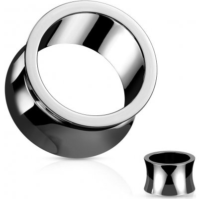 Šperky4U černý tunel do ucha ocel TN01123K-16 – Zboží Dáma