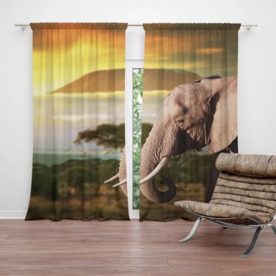 Závěsy Slon z profilu: 2 ks - 140x250 cm - Sablio – Hledejceny.cz