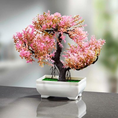 Die moderne Hausfrau Umělá kvetoucí bonsaj, růžové květy – Sleviste.cz
